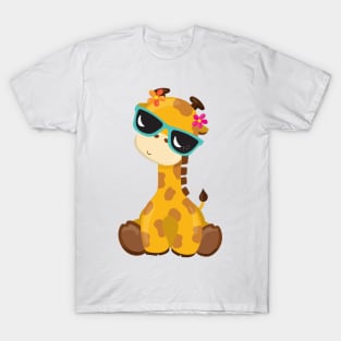 Cute Giraffe, Giraffe With Sunglasses, Cute Animal T-Shirt